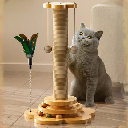 Solid Wood Pet Cat Toy Turntable